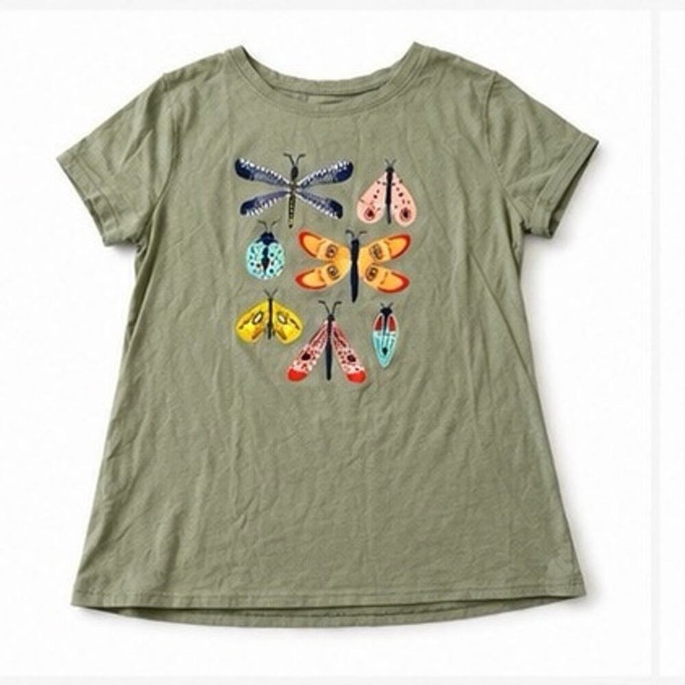 Cat & Jack Girls' Graphic Tee - Bug Print, Size Large